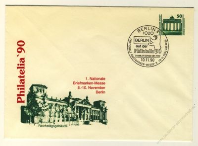 DDR Nr. PU017 D2/001d SSt. Philatelia '90 Reichstagsgebude