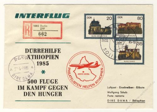 DDR Nr. U01/003 SSt. Interflug Drrehilfe thiopien 1985