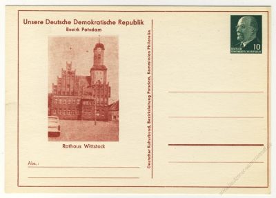 DDR Nr. PP009 B2/033a * Rathaus Wittstock