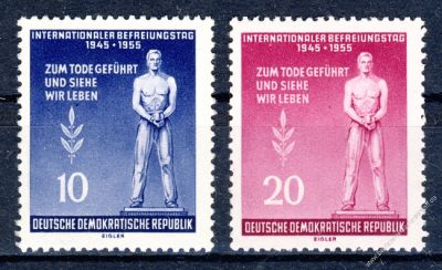 DDR 1955 Mi-Nr. 459A-460A ** Internationaler Befreiungstag