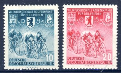 DDR 1955 Mi-Nr. 470-471 ** Internationale Radfernfahrt