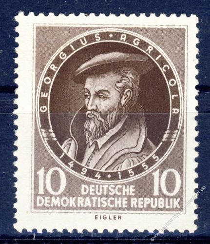 DDR 1955 Mi-Nr. 497 ** 400. Todestag von Georgius Agricola