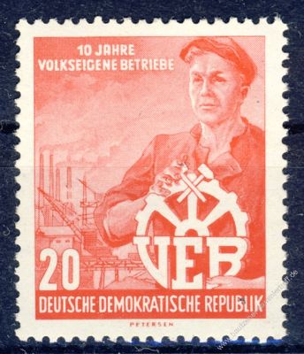 DDR 1956 Mi-Nr. 527 ** 10 Jahre Volkseigene Betriebe