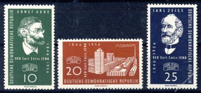 DDR 1956 Mi-Nr. 545-547 ** 110 Jahre Carl-Zeiss-Werke Jena