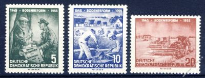 DDR 1955 Mi-Nr. 481-483 ** 10 Jahre Bodenreform