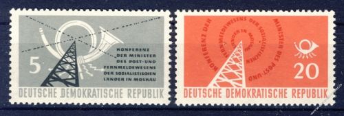 DDR 1958 Mi-Nr. 620-621 ** Konferenz des Post- und Fernmeldewesens