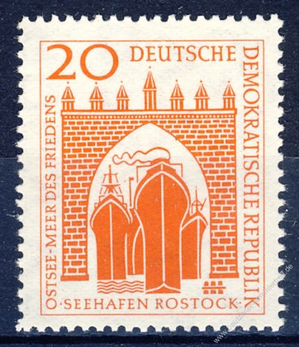 DDR 1958 Mi-Nr. 634 ** Bau des Seehafens Rostock