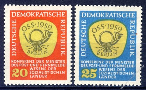 DDR 1959 Mi-Nr. 686-687 ** Konferenz des Post- und Fernmeldewesens