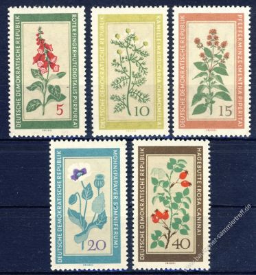 DDR 1960 Mi-Nr. 757-761 ** Einheimische Heilpflanzen