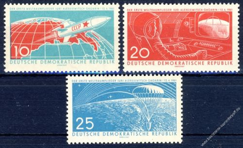 DDR 1961 Mi-Nr. 822-824 ** Erster bemannter Weltraumflug