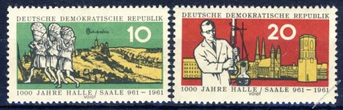 DDR 1961 Mi-Nr. 833-834 ** 1000 Jahre Stadt Halle (Saale)