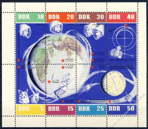 DDR 1962 Mi-Nr. 926-933 (Klb) ** 5 Jahre sowjetische Weltraumflge