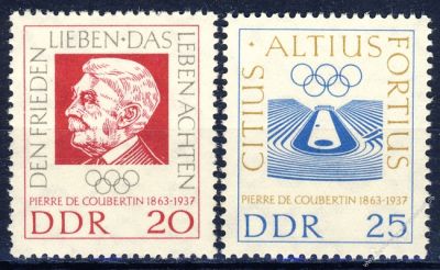 DDR 1963 Mi-Nr. 939-940 ** 100. Geburtstag von Baron Pierre de Coubertin
