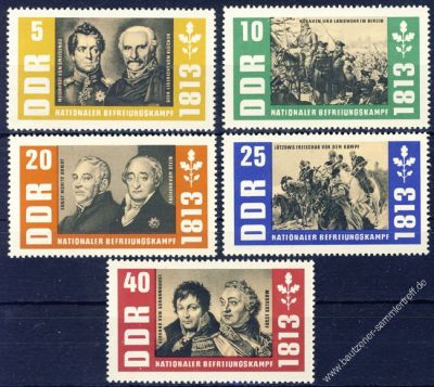 DDR 1963 Mi-Nr. 988-992 ** 150. Jahrestag der Befreiungskriege