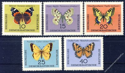 DDR 1964 Mi-Nr. 1004-1008 ** Schmetterlinge