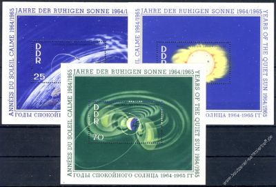 DDR 1964 Mi-Nr. 1081-1083 (Block 20-22) ** Internationale Jahre der ruhigen Sonne