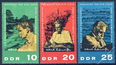DDR 1965 Mi-Nr. 1084-1086 ** 90. Geburtstag von Albert Schweitzer