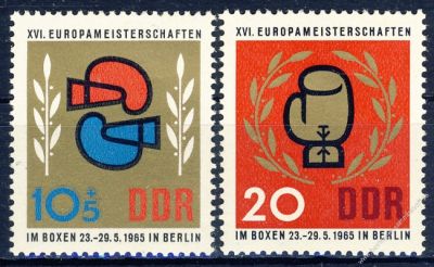 DDR 1965 Mi-Nr. 1100-1101 ** Europameisterschaften im Boxen