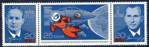 DDR 1965 Mi-Nr. 1138-1140 (ZD) ** Besuch sowjetischer Kosmonauten