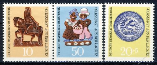 DDR 1969 Mi-Nr. 1521-1523 (ZD) ** Volkskunst aus der Lausitz