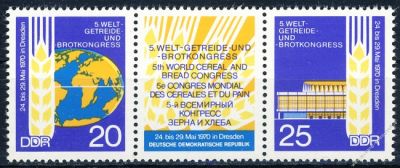 DDR 1970 Mi-Nr. 1575-1576 (ZD) ** Welt-Getreide- und Brotkongress