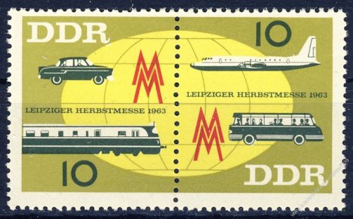 DDR 1963 Mi-Nr. 976-977 (ZD) ** Leipziger Herbstmesse