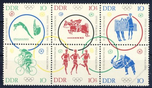 DDR 1964 Mi-Nr. 1039-1044 (ZD) ** Olympische Sommerspiele