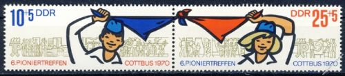 DDR 1970 Mi-Nr. 1596-1597 (ZD) ** Pioniertreffen