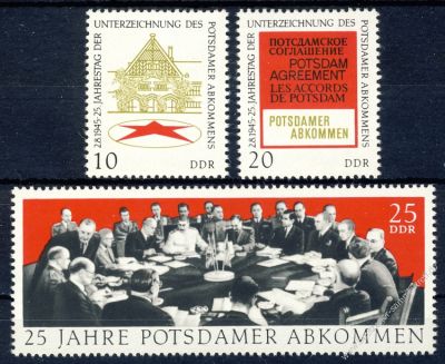 DDR 1970 Mi-Nr. 1598-1600 ** 25. Jahrestag der Unterzeichnung des Potsdamer Abkommens