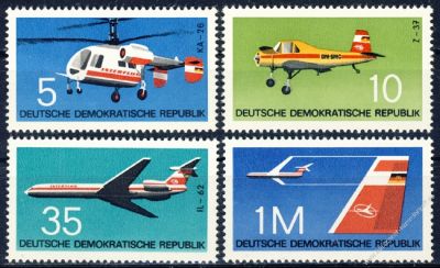 DDR 1972 Mi-Nr. 1749-1752 ** Flugzeuge
