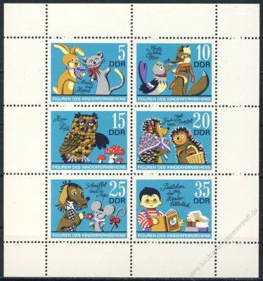 DDR 1972 Mi-Nr. 1807-1812 (Klb) ** Figuren des Kinderfernsehens der DDR