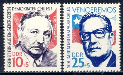 DDR 1973 Mi-Nr. 1890-1891 ** Solidaritt mit dem chilenischen Volk