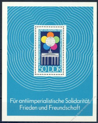 DDR 1973 Mi-Nr. 1867 (Block 38) ** Weltfestspiele der Jugend und Studenten