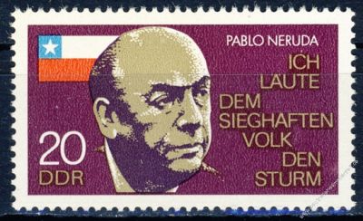 DDR 1974 Mi-Nr. 1921 ** 1. Todestag von Pablo Neruda