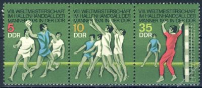 DDR 1974 Mi-Nr. 1928-1930 (ZD) ** Hallenhandball-Weltmeisterschaft der Männer