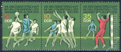 DDR 1974 Mi-Nr. 1928-1930 (ZD) ** Hallenhandball-Weltmeisterschaft der Mnner