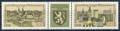DDR 1976 Mi-Nr. 2153-2154 (ZD) ** Briefmarkenausstellung junger Philatelisten der DDR