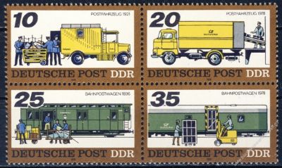 DDR 1978 Mi-Nr. 2299-2302 (ZD) ** Posttransport frher und heute