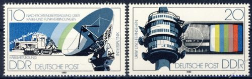 DDR 1980 Mi-Nr. 2490-2491 ** Nachrichtenbertragungsmittel der Deutschen Post