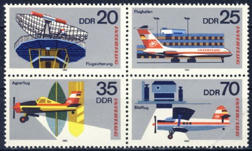 DDR 1980 Mi-Nr. 2516-2519 (ZD) ** 25 Jahre INTERFLUG