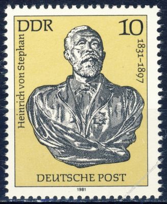 DDR 1981 Mi-Nr. 2579 ** 150. Geburtstag von Heinrich von Stephan