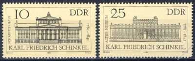 DDR 1981 Mi-Nr. 2619-2620 ** 200. Geburtstag von Karl Friedrich Schinkel