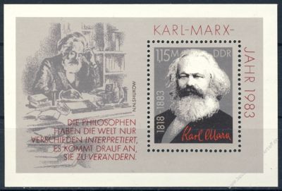 DDR 1983 Mi-Nr. 2789 (Block 71) ** 100. Todestag von Karl Marx