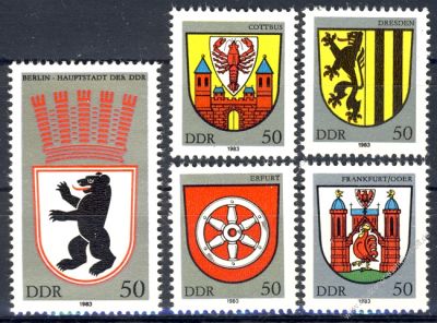 DDR 1983 Mi-Nr. 2817-2821 ** Stadtwappen