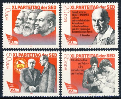 DDR 1986 Mi-Nr. 3009-3012 ** Parteitag der Sozialistischen Einheitspartei Deutschlands