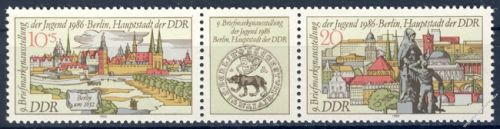 DDR 1986 Mi-Nr. 3030-3031 (ZD) ** Briefmarkenausstellung der Jugend