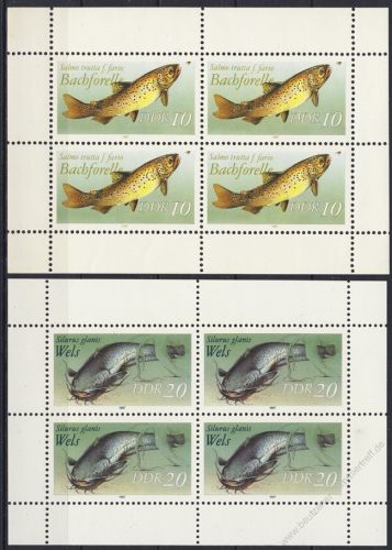 DDR 1987 Mi-Nr. 3096I-3097I (Klb) ** Swasserfische