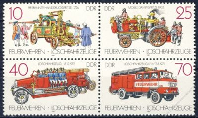 DDR 1987 Mi-Nr. 3101-3104 (ZD) ** Feuerwehren