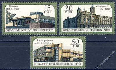 DDR 1988 Mi-Nr. 3145-3147 ** Gebude der Deutschen Post