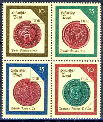 DDR 1988 Mi-Nr. 3156-3159 (ZD) ** Historische Siegel